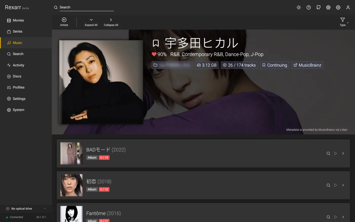 Artist page