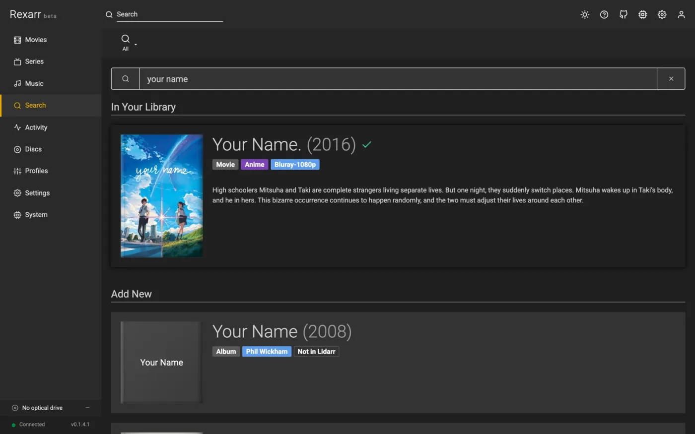 Search page